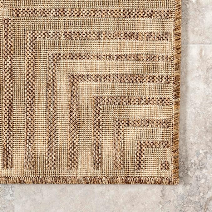 Nuloom Asha Light Brown/Ivory, Striped Border, Soft and Cozy, High Traffic - Image 4
