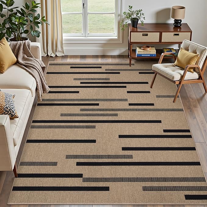 Tangsoo Washable Stripe Easy Jute Rug 4x6 by Tangsoo