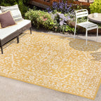 JONATHAN Y Boho Medallion Indoor Outdoor Area Rug 55X36.5 Yellow/Cream - Image 3