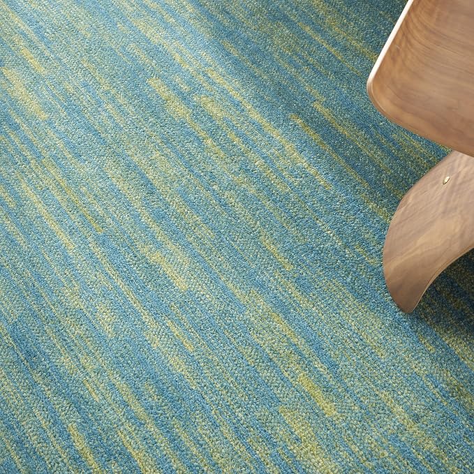 Nourison Home Nourison Essentials Blue Green 8' x Round Area Rug - Image 2