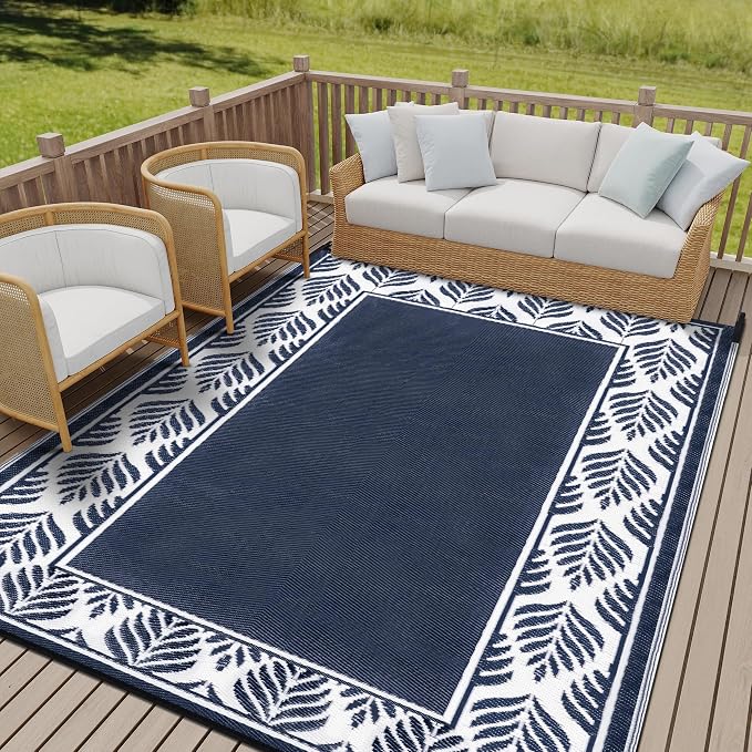 HUGEAR Outdoor Plastic Straw Rug, Waterproof Mat, Washable Large Floor Mat and by HUGEAR