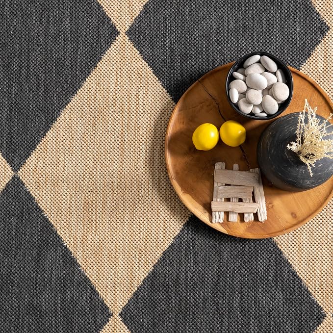 Nuloom Outdoor Performance Collection Sabina Dark Grey/Ivory, High Traffic - Image 9