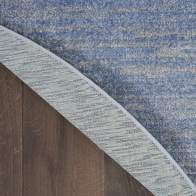 Nourison Home Nourison Essentials Blue Grey 4' x Round Area Rug - Image 6