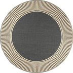 Nuloom Asha Dark Grey/Ivory, Striped Border, Soft and Cozy, High Traffic - Image 2