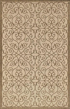 JONATHAN Y Vintage Filigree Indoor Outdoor Area Rug 4X6 Beige/Brown, Madrid - Image 8