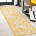 JONATHAN Y Boho Medallion Indoor Outdoor Runner Rug 2X8 Yellow/Cream, Malta by JONATHANY