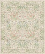 Vintage Washable Beige Green 10x12 Rug - Image 3