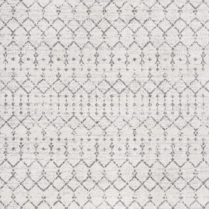 JONATHAN Y Boho Vintage Diamond Cream/Gray Square Area Rug 6X6 ft, Moroccan Hype - Image 2
