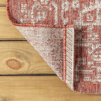 JONATHAN Y Boho Medallion Indoor Outdoor Runner Rug 2X10 Red/Taupe, Malta - Image 6