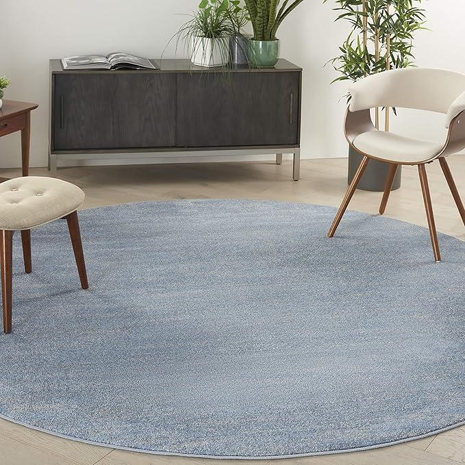 Nourison Home Nourison Essentials Blue Grey 8' x Round Area Rug by NourisonHome