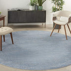 Nourison Home Nourison Essentials Blue Grey 8' x Round Area Rug by NourisonHome