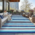 HUGEAR Outdoor Waterproof Rug 8'x10' Plastic Straw Rugs Washable Reversible by HUGEAR