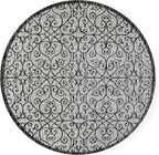 JONATHAN Y Vintage Filigree Indoor Outdoor Round Area Rug 8 Ft Light Gray/Black - Image 8