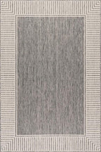 Nuloom Asha Grey/Ivory, Striped Border, Soft and Cozy, High Traffic, Easy Clean - Image 3