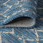 JONATHAN Y Moroccan Geometric Indoor Outdoor Runner Rug 2X14 Navy/Light Gray - Image 5
