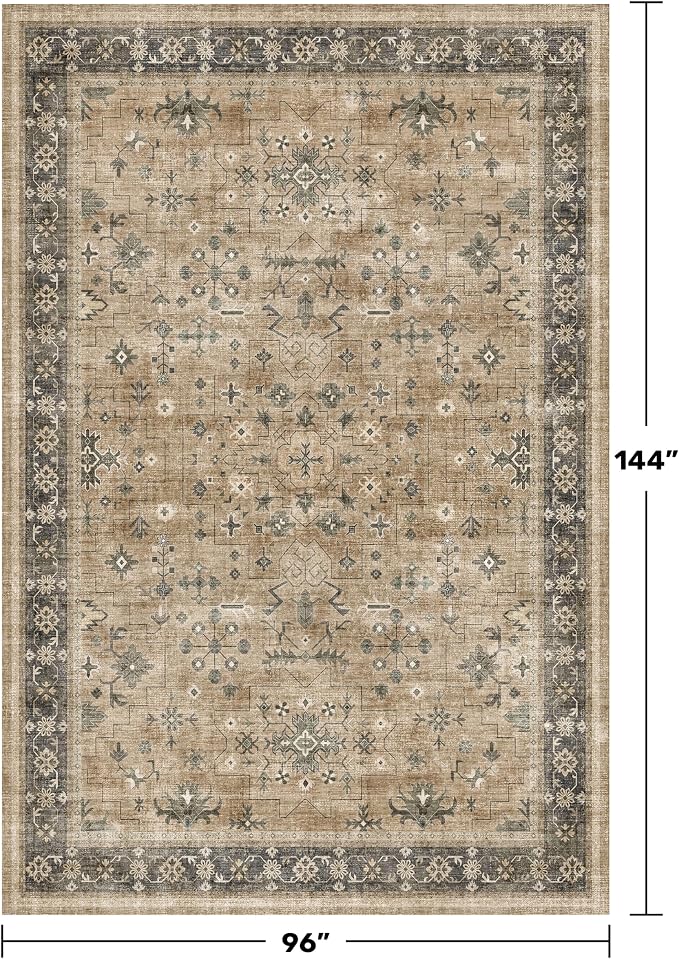 Hazo Haus Rustic Taupe Area Rug 8x12 - Image 2