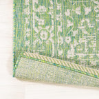 JONATHAN Y Boho Medallion Indoor Outdoor Square Area Rug 5X5 Cream/Green - Image 5