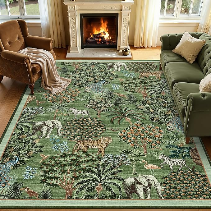GarveeHome Jungle Rug 10x13 Washable Area Rugs by GarveeHome