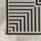 Nuloom Asha Black/Ivory, Striped Border, Soft and Cozy, High Traffic, Stain - Image 4