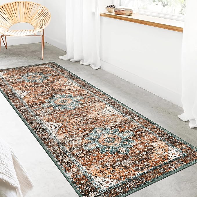 Moynesa Washable Rug Runners for Hallways, Boho 2'6"x8' Runner Rug Non-Slip - Image 7