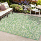 JONATHAN Y Boho Medallion Indoor Outdoor Area Rug 5X8 Cream/Green, Malta - Image 4