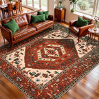 SERISSA 5x7 Boho Area Rug, Washable Non-Slip Rugs by SERISSAHomeDecorCollection