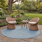 SAFAVIEH Courtyard Collection 6'7'' Round Aqua/Grey CY8521 Indoor/ Outdoor by Unknown