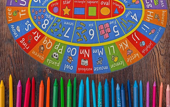 KC Cubs Multi Color Letter Print Power-Loomed ABC Alphabet, Numbers and Shapes - Image 7