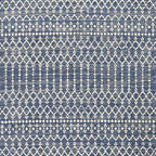 JONATHAN Y Moroccan Geometric Indoor Outdoor Square Area Rug 6X6 Navy/Beige - Image 8