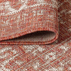 JONATHAN Y Boho Medallion Indoor Outdoor Square Area Rug 4X4 Red/Taupe - Image 3