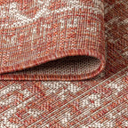 JONATHAN Y Boho Medallion Indoor Outdoor Round Area Rug 6 Ft Red/Taupe - Image 3
