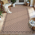 Tangsoo Easy Jute Rug 3x5 for Entryway, Geometric Non-Slip Washable Indoor by Tangsoo