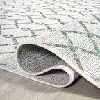 JONATHAN Y Moroccan Geometric Indoor Outdoor Area Rug 4X6 Green/Ivory, Ourika - Image 5