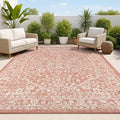 JONATHAN Y Boho Medallion Indoor Outdoor Area Rug 6X9 Red/Taupe, Malta Textured by JONATHANY