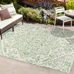 JONATHAN Y Boho Medallion Indoor Outdoor Area Rug 4X6 Green/Cream, Estrella - Image 3