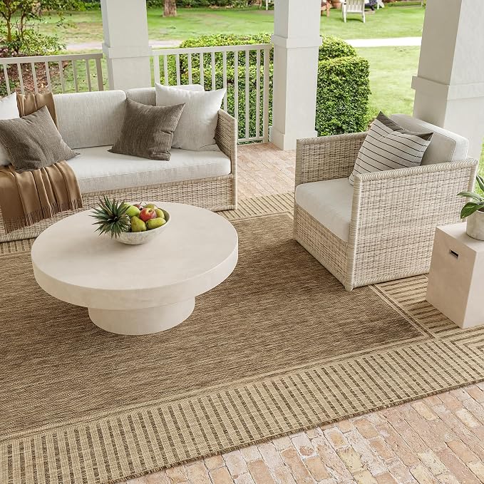 nuLOOM 2x8 Outdoor/Indoor Asha Area Rug, Light Brown, Casual Design - Image 5