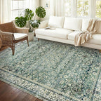 Blue and Green 5x7 Area Rugs for Living Room Christmas Low Pile Soft Moody - Image 9