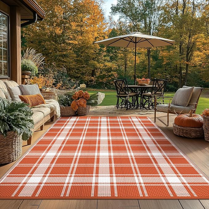 GENIMO Waterproof Outdoor Rug for Patio Clearance, Lightweight RV Camping Mat - Image 5