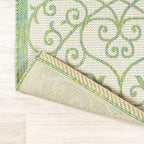 JONATHAN Y Vintage Filigree Indoor Outdoor Area Rug 9X12 Cream/Green, Madrid - Image 5