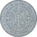JONATHAN Y Boho Medallion Indoor Outdoor Round Area Rug 4 Ft Teal/Gray - Image 8