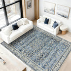 Blue Distressed Carpet Multi Rug Kitchen Living Room Bedroom Dining Room by BILEEHOME