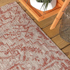 JONATHAN Y Boho Medallion Indoor Outdoor Square Area Rug 3X3 Red/Taupe - Image 7