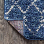 JONATHAN Y Boho Vintage Diamond Blue/White Indoor Area Rug 3X5 ft, Moroccan Hype - Image 5