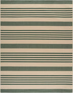 SAFAVIEH Courtyard Collection 9' x 12' Beige/Dark Green CY6062 Stripe - Image 3
