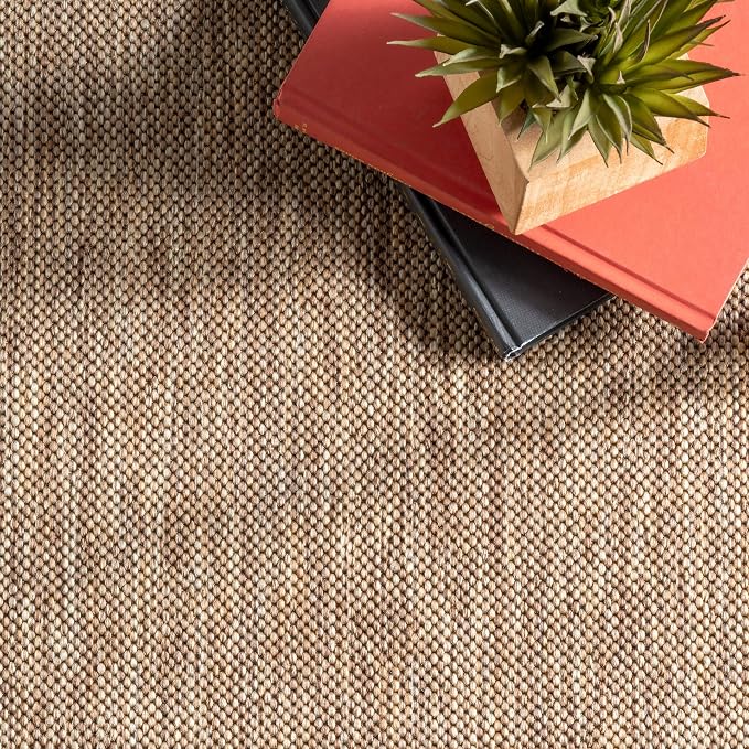 Nuloom Asha Light Brown/Ivory, Striped Border, Soft and Cozy, High Traffic - Image 4