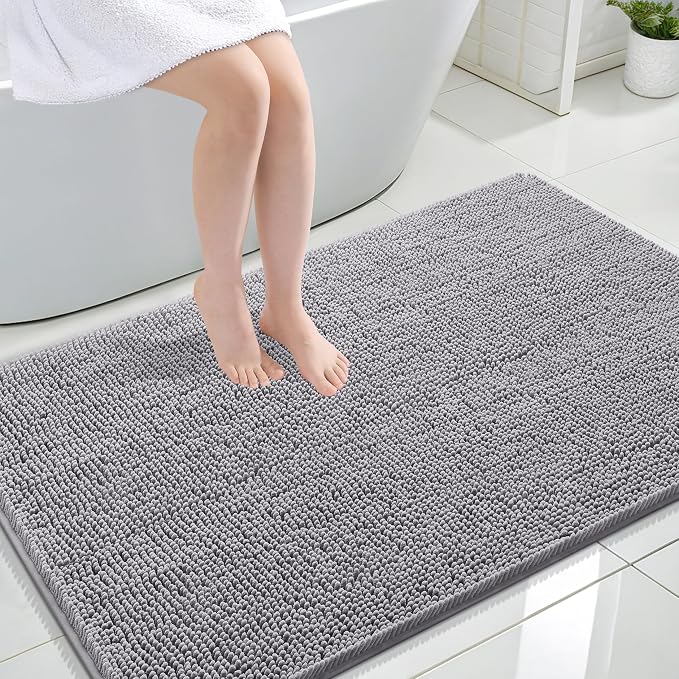 OLANLY Large Bathroom Rugs 47x32, Extra Soft Absorbent Chenille Bath Rugs by OLANLY