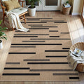Tangsoo Stripe Easy Jute Rug, Ultra Thin 3x5 Washable Area Rug by Tangsoo