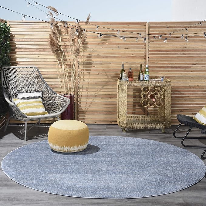 Nourison Home Nourison Essentials Blue Grey 8' x Round Area Rug - Image 5