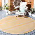 SAFAVIEH Courtyard Collection 6'7" Round Gold/Beige CY6062 Stripe Indoor/ by Unknown