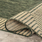 Nuloom Asha Green/Brown, Striped Border, Soft and Cozy, High Traffic, Easy Clean - Image 7